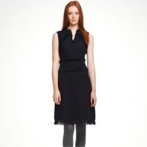 Tory Burch Natalia Navy Tweed Dress Size 0 Sleeveless